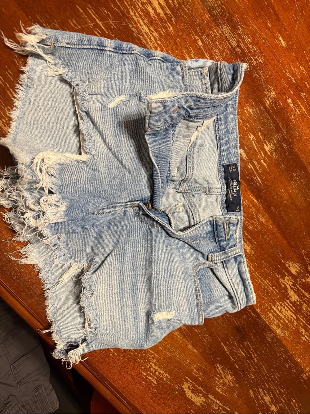 Hollister Light Blue Distressed Cutoff Denim Shorts